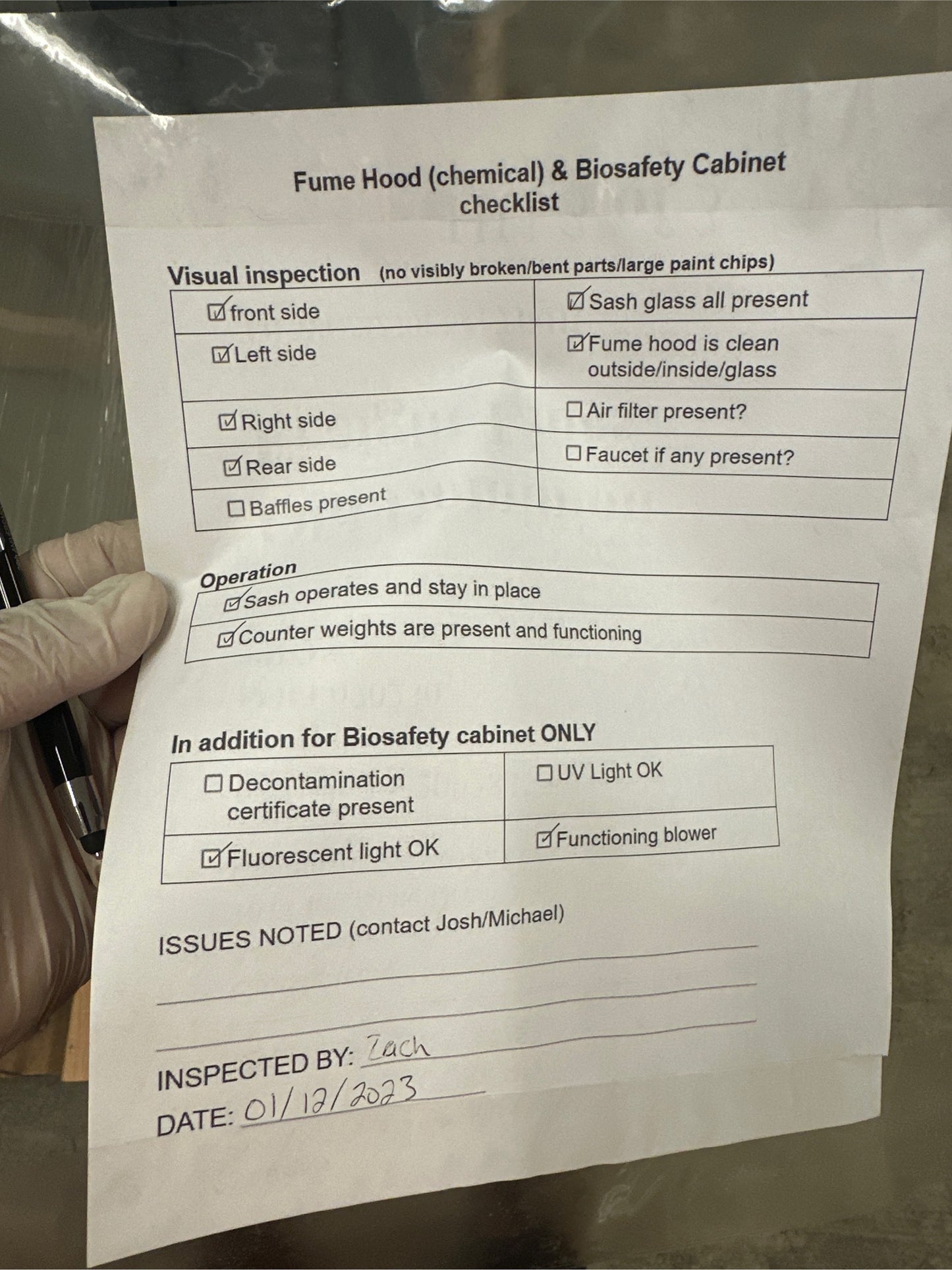 4' Nuaire Biosafety Cabinet A/B3 Virology with Stand!(S6LLST2977)
