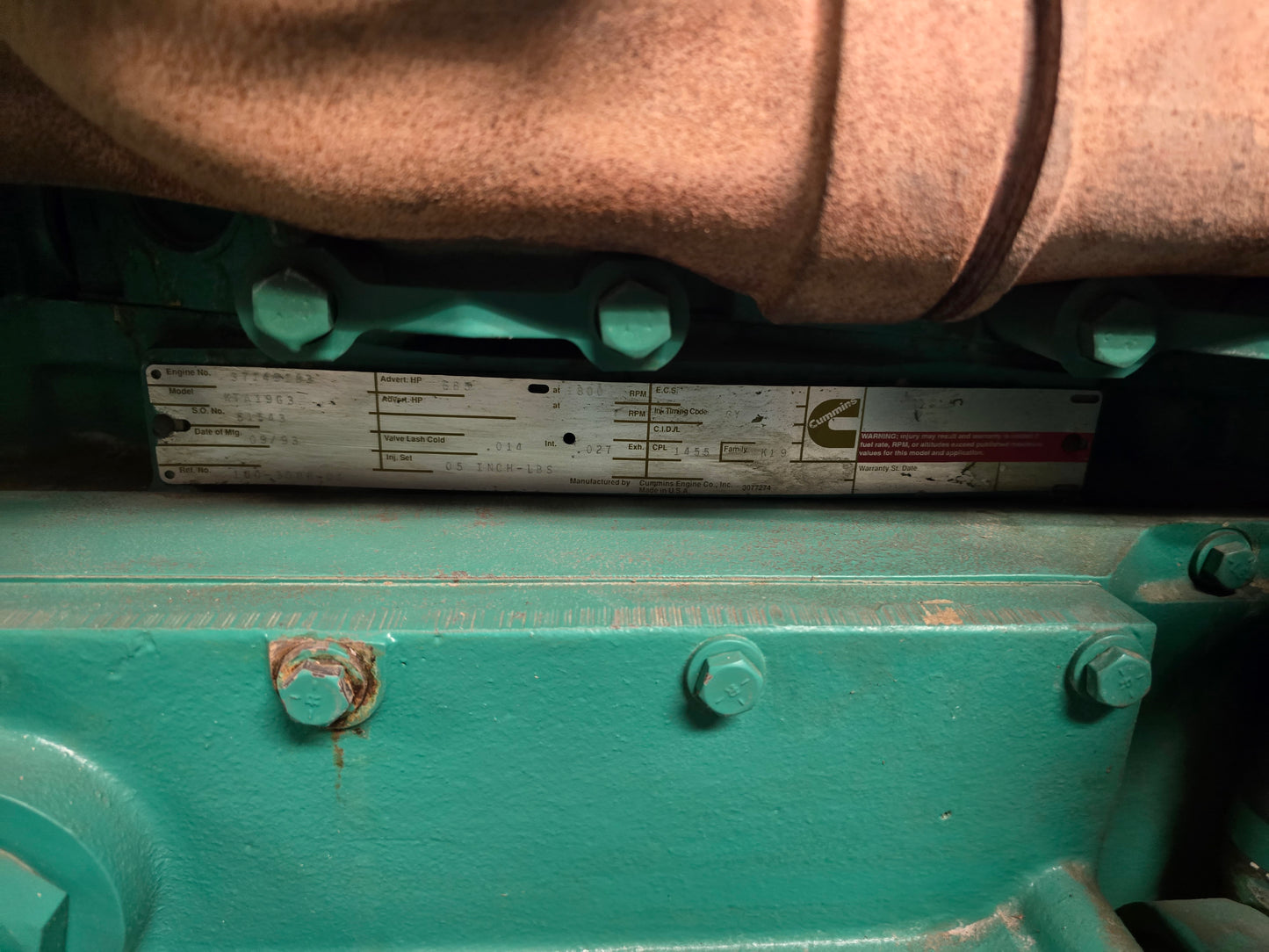 450KW Onan Cummins KTA-19 Diesel Generator 677hrs