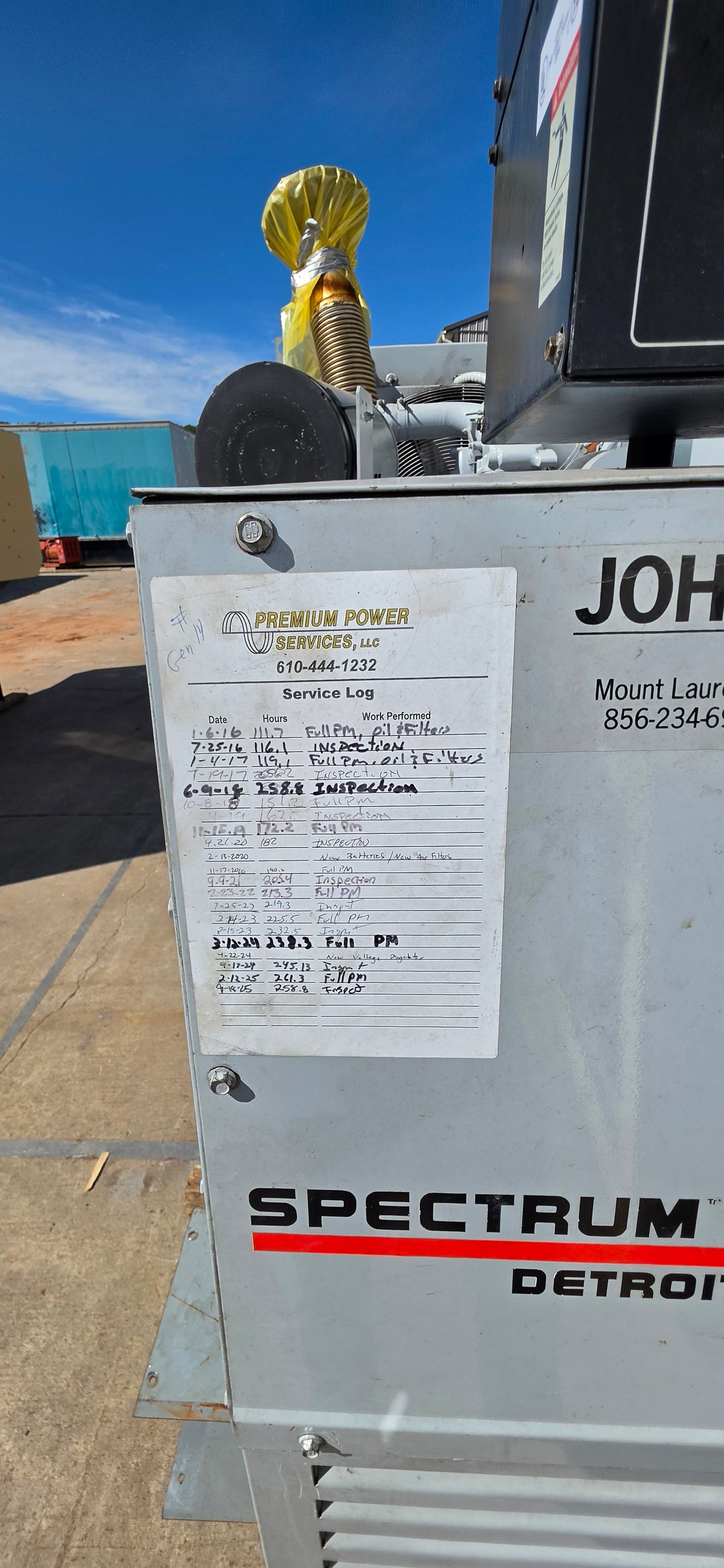 Spectrum 530kW Diesel Generator Detroit 12V2000 500DSE 480V Open Skid 540Hrs
