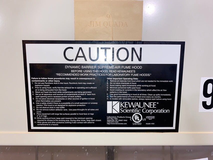 Kewaunee Fume Hood 10'(S6LLST0836)