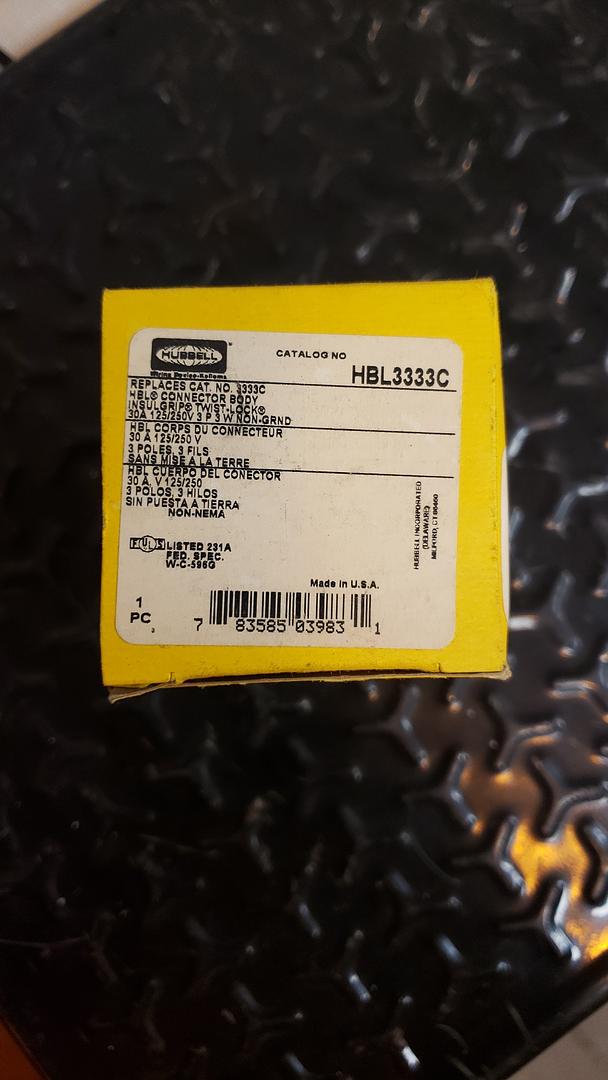 Lot of 3 HUBBELL HBL3335C TWIST-LOCK FLANGED RECEPTACLE 125/250V 30A 3P 3W 3335C(S6LLST8952)