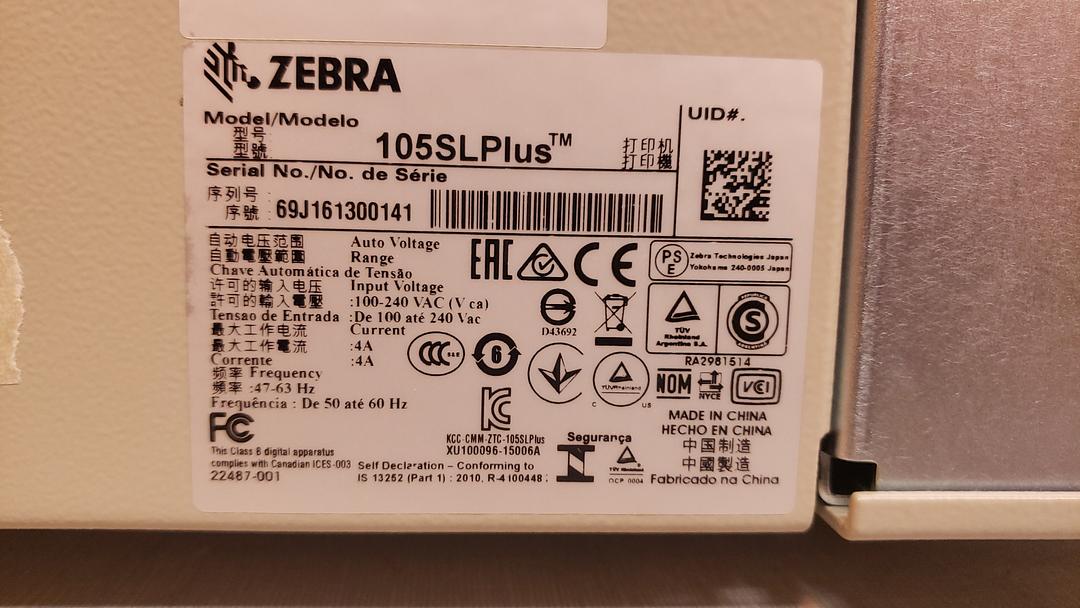 Zebra 105SLPlus Thermal Label Printer(S6LLST9257)