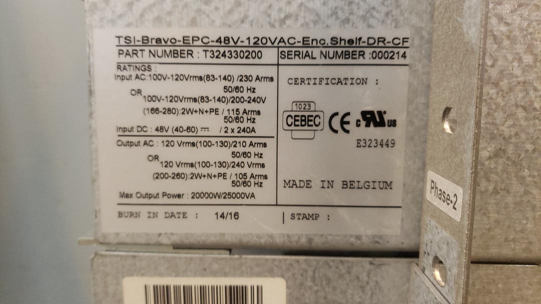 CE+T Power Shelf TSI Bravo T324330200(S6LLST8535)