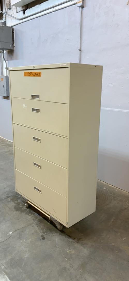5 Drawer Lateral File Cabinet 42x18x65 White/Tan(S6LLST8659)
