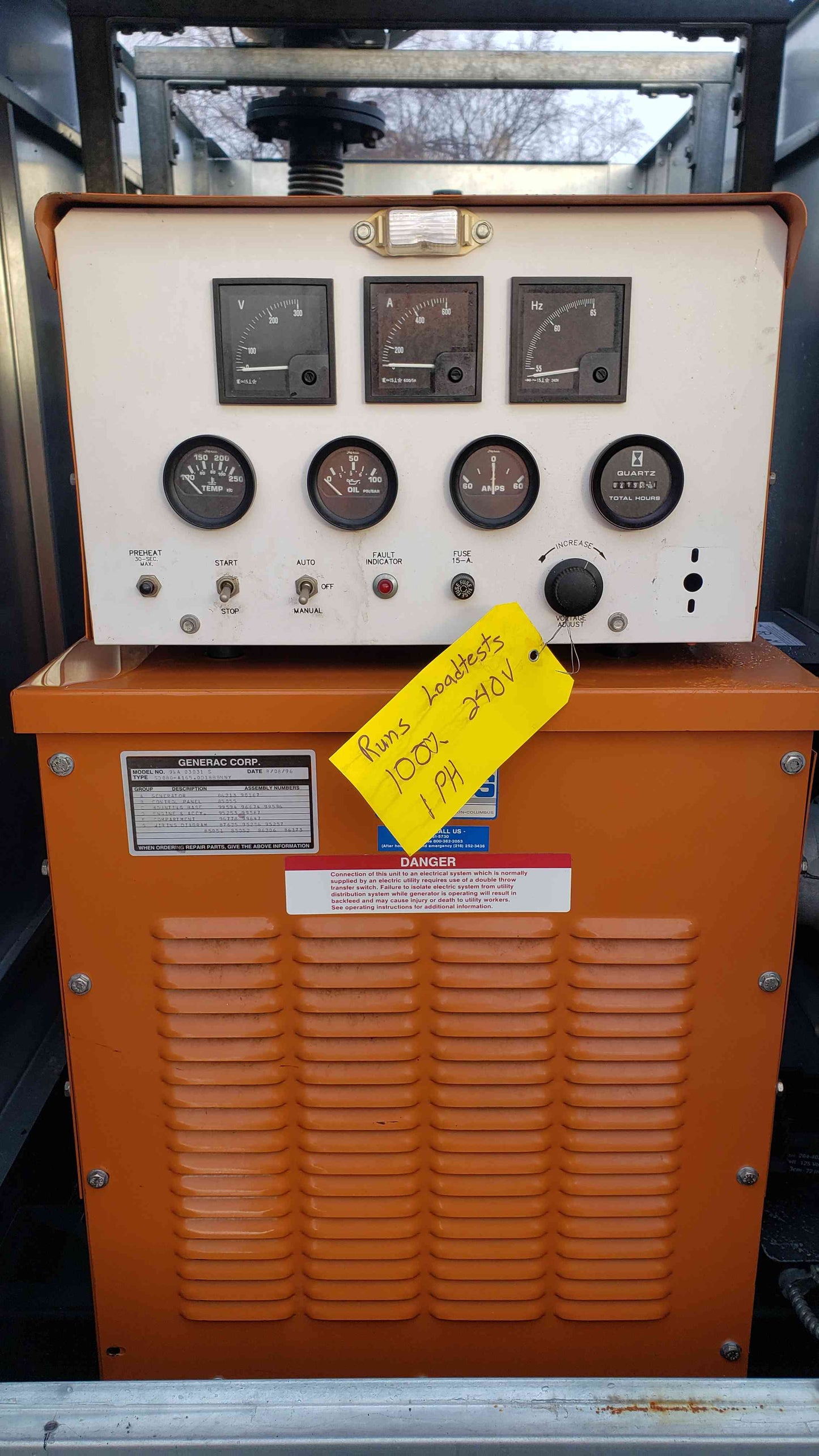80KW Generac New Holland Generator 1PH Diesel 419 Hrs. LOAD TESTED (SKU: 107005)