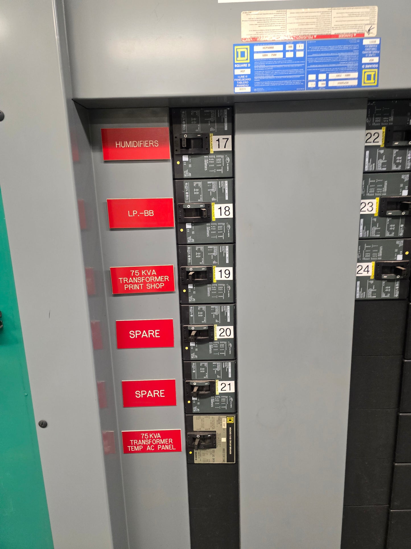 Square D I-Line HCP50868 800A 600V Panelboard Switchboard & FA/LA Breakers