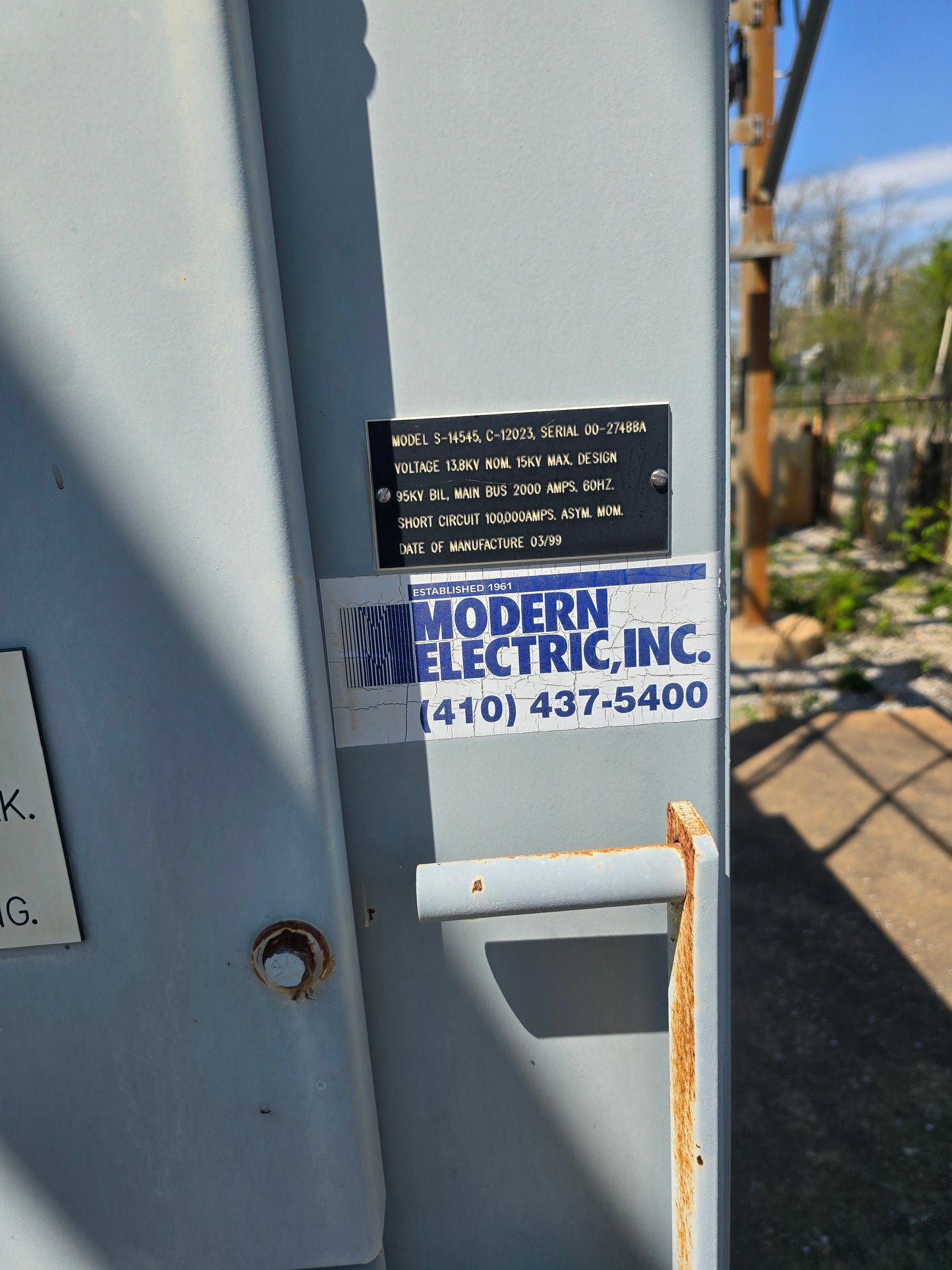 2000A Powercon 15kV 13.8kV 3ph Outdoor Switchgear Enclosure Bus Assembly