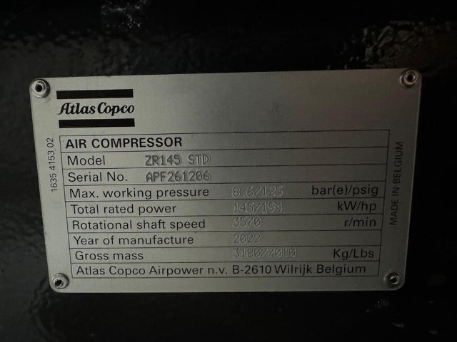 NEW Atlas Copco Air Compressors ZR145 STD 2022-21701
