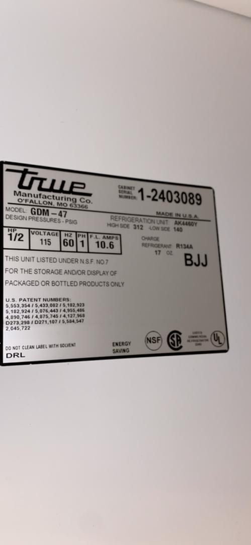 VWR Double Door Lab Refrigerator GDM-47 Tested & Working(S6LLST5798)