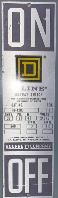 Square D I-Line Busway Tap Box PQ-4203 240v(S6LLST3985)
