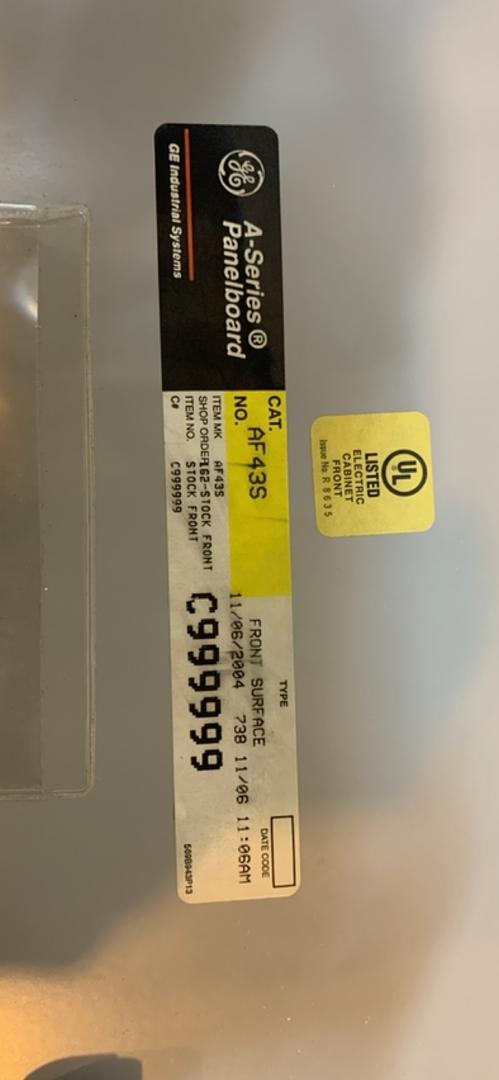 225A GE Panelboard 208v 3PH Loaded(S6LLST3832)