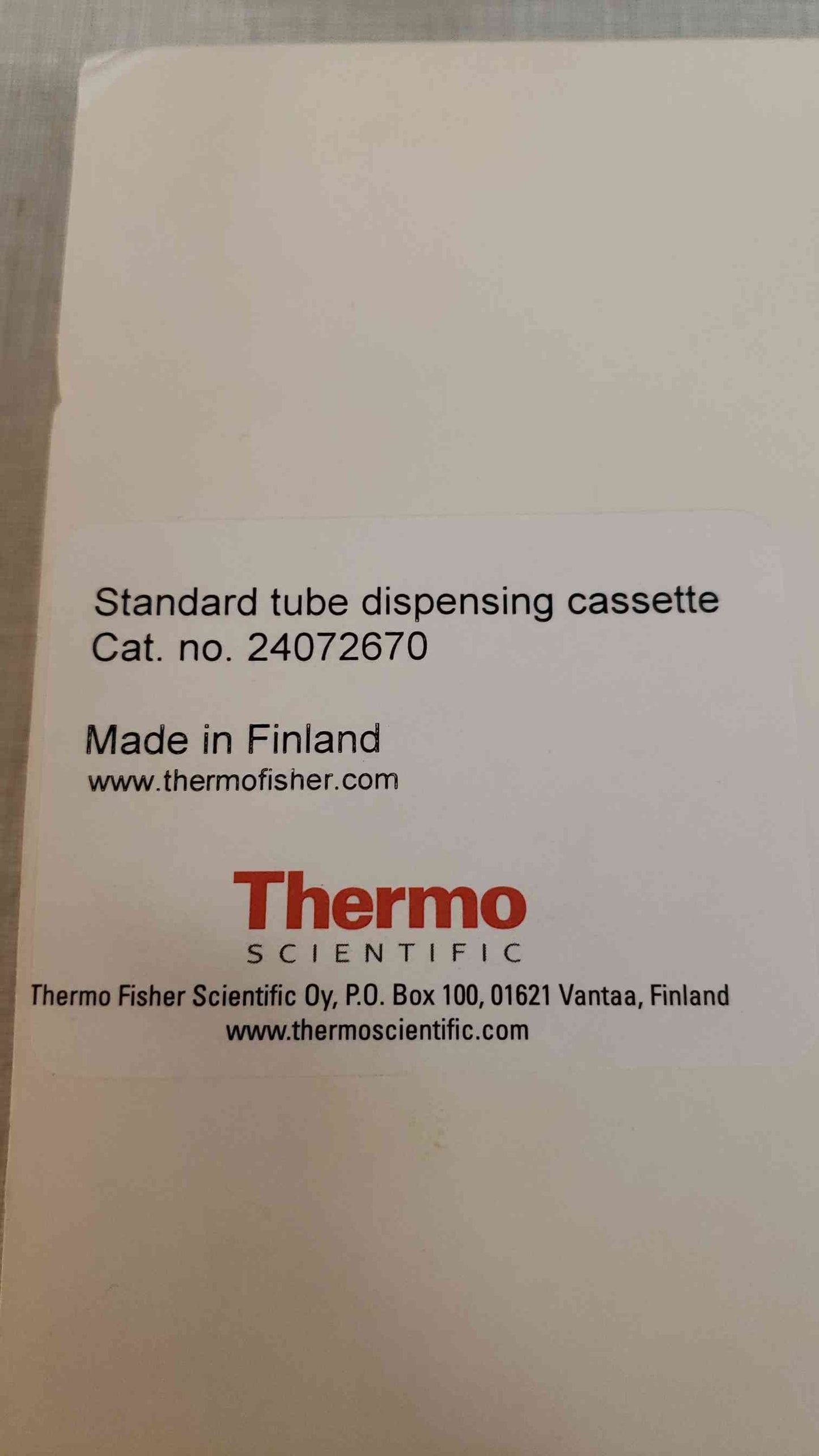Thermo Scientific Standard Tube Dispensing Cassette WORKING(1863AA)