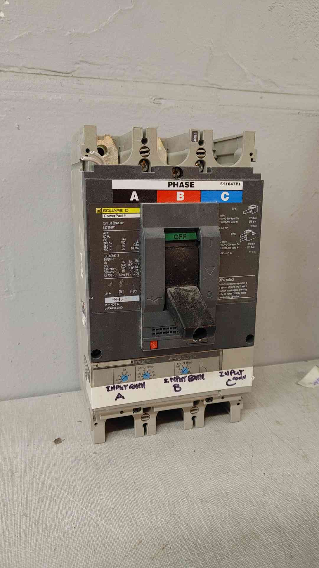 Square D PowerPact 400A 3 Pole Circuit Breaker 25KA 600V 527999P1(104738)