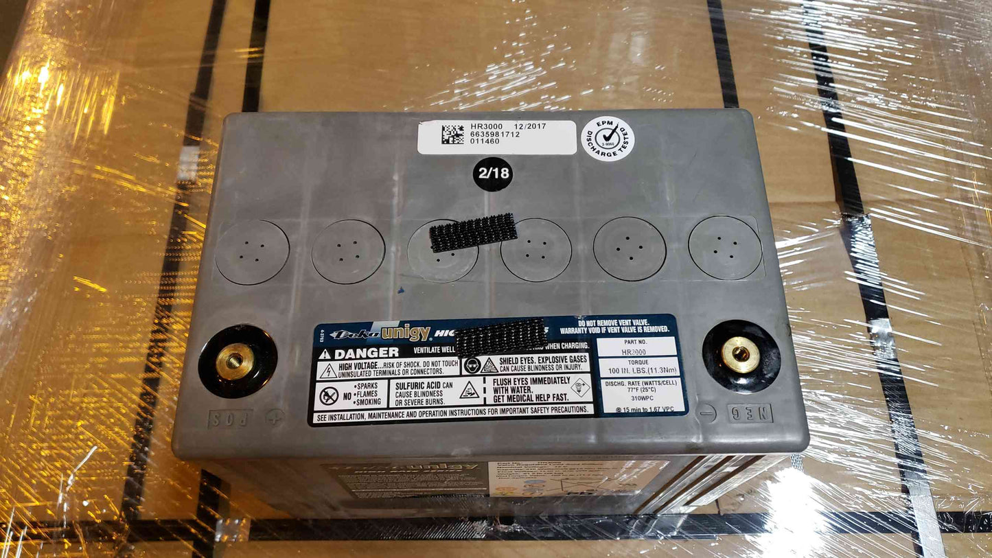 75AH Deka Unigy 12V High Rate Valve Regulated Lead Acid Battery HR3000(104788)