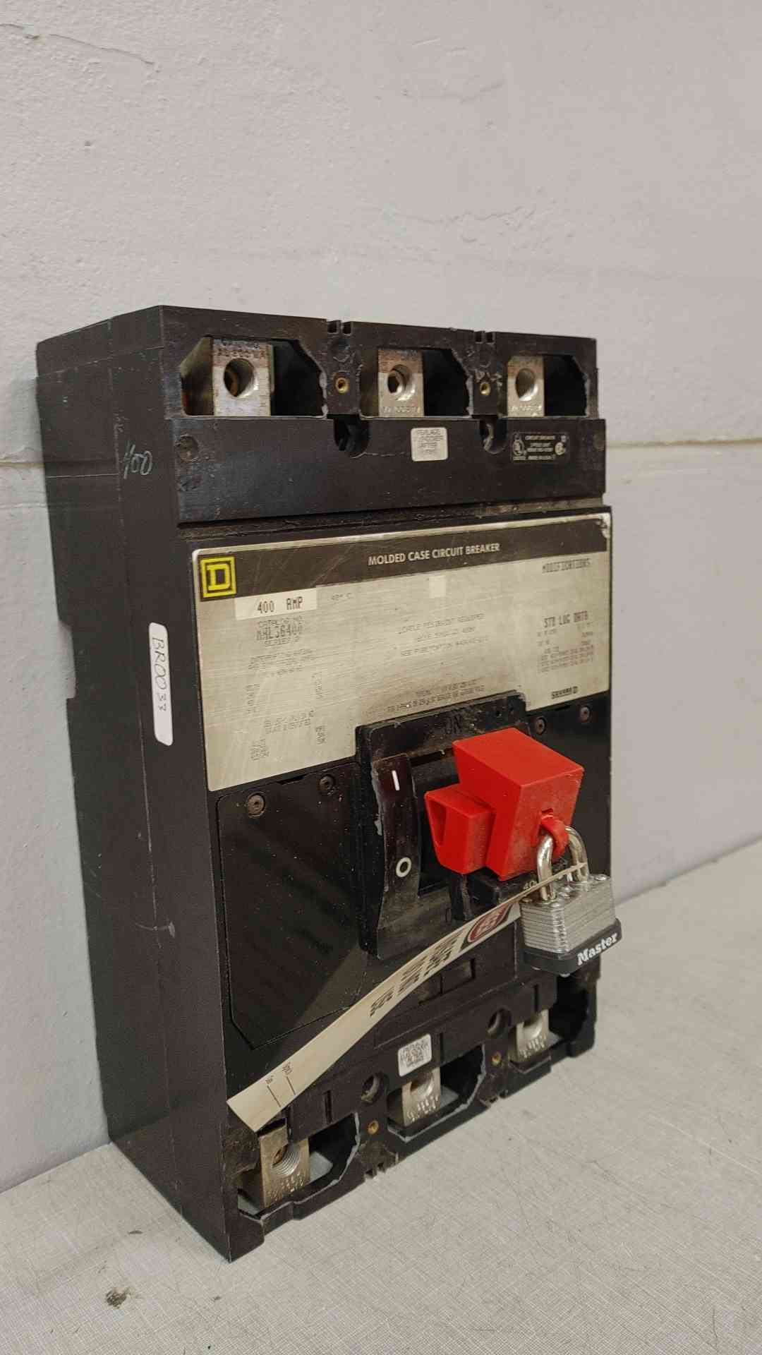 Square D 400A 3 Pole Circuit Breaker 600VAC 250VDC MHL36400(104835)