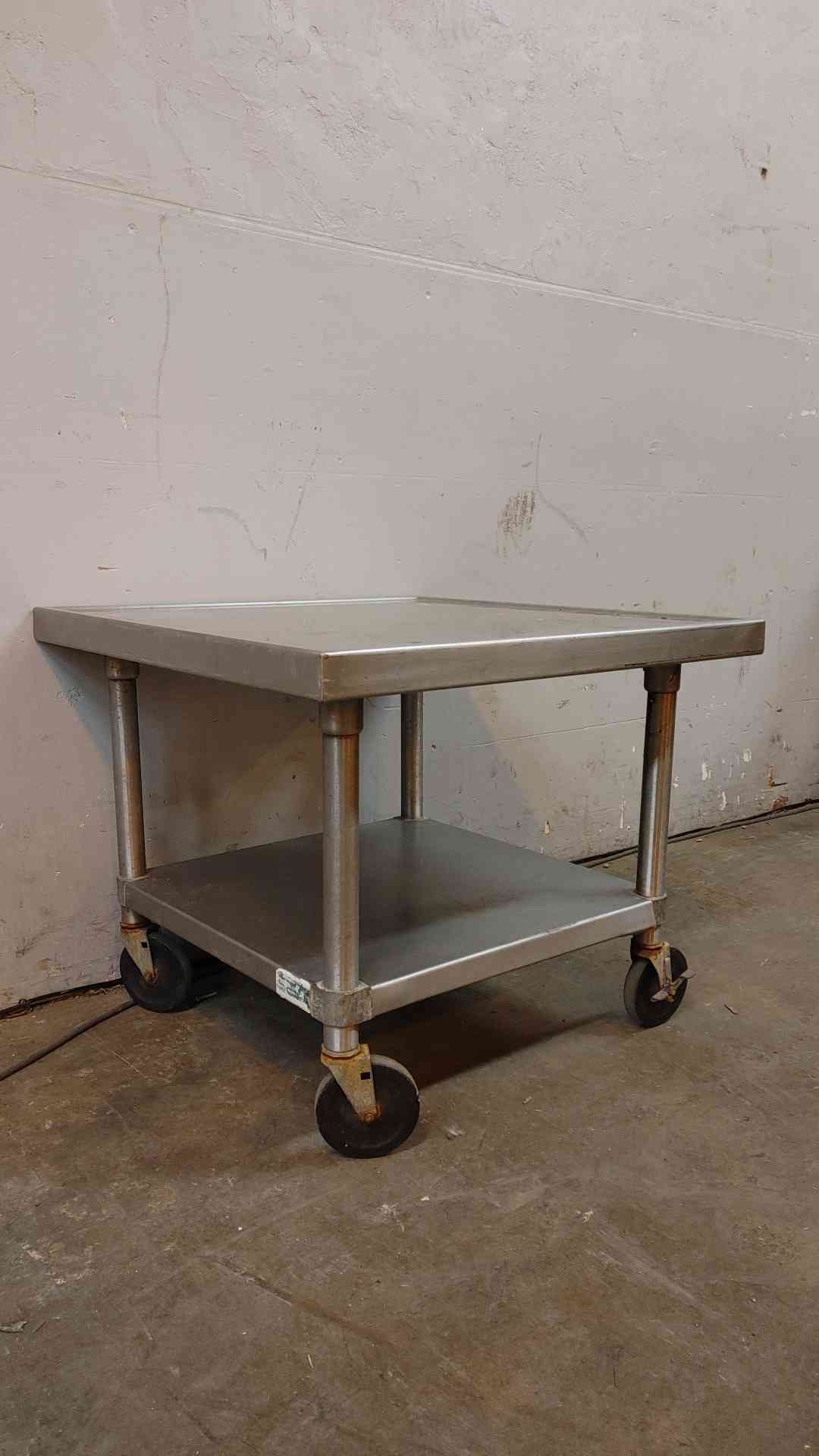 30" Stainless Rolling Cart Cafeteria Prep Table