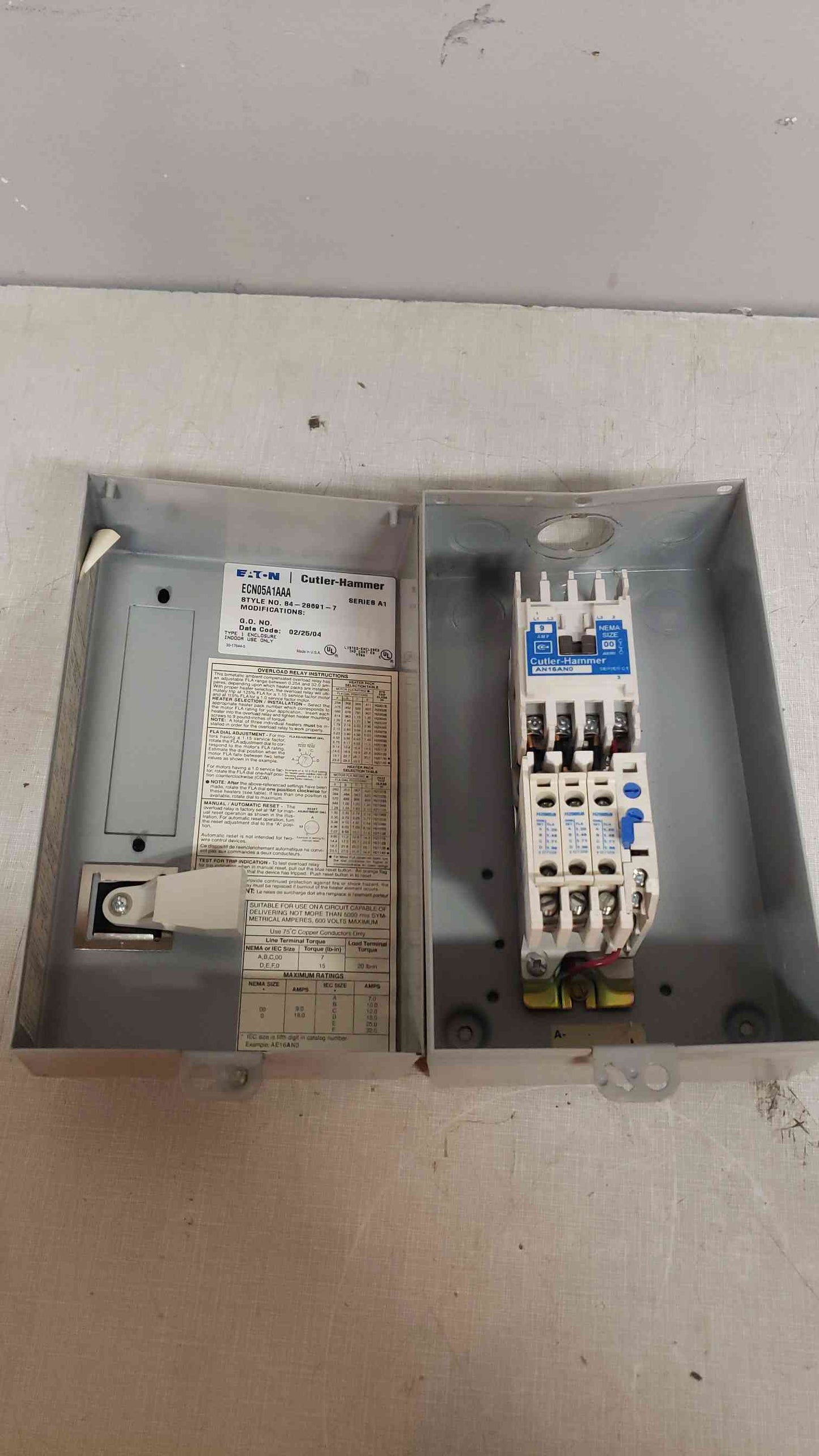 Cutler-Hammer Type 1 Enclosure ECN05A1AAA (SKU: 106900)