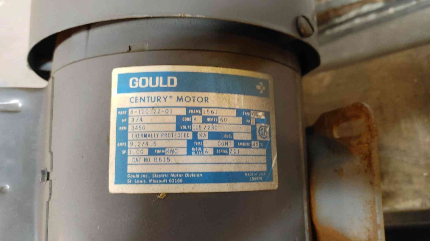 Gould Century Motor 3/4HP J56J
