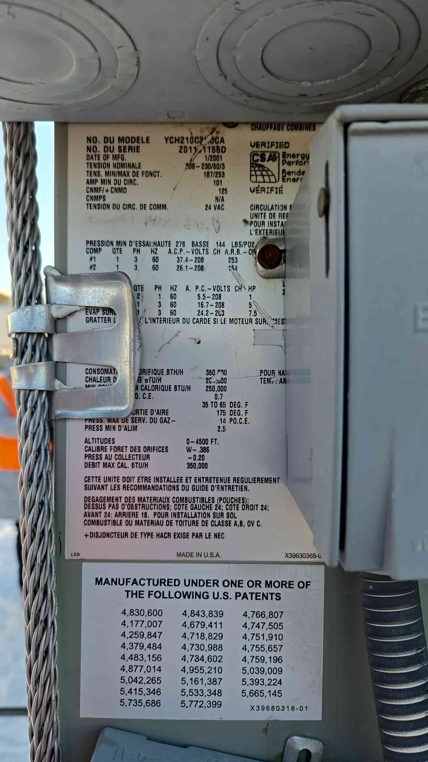 Carrier YCH210 Packaged Gas Electric RTU YCH210C3NOCA