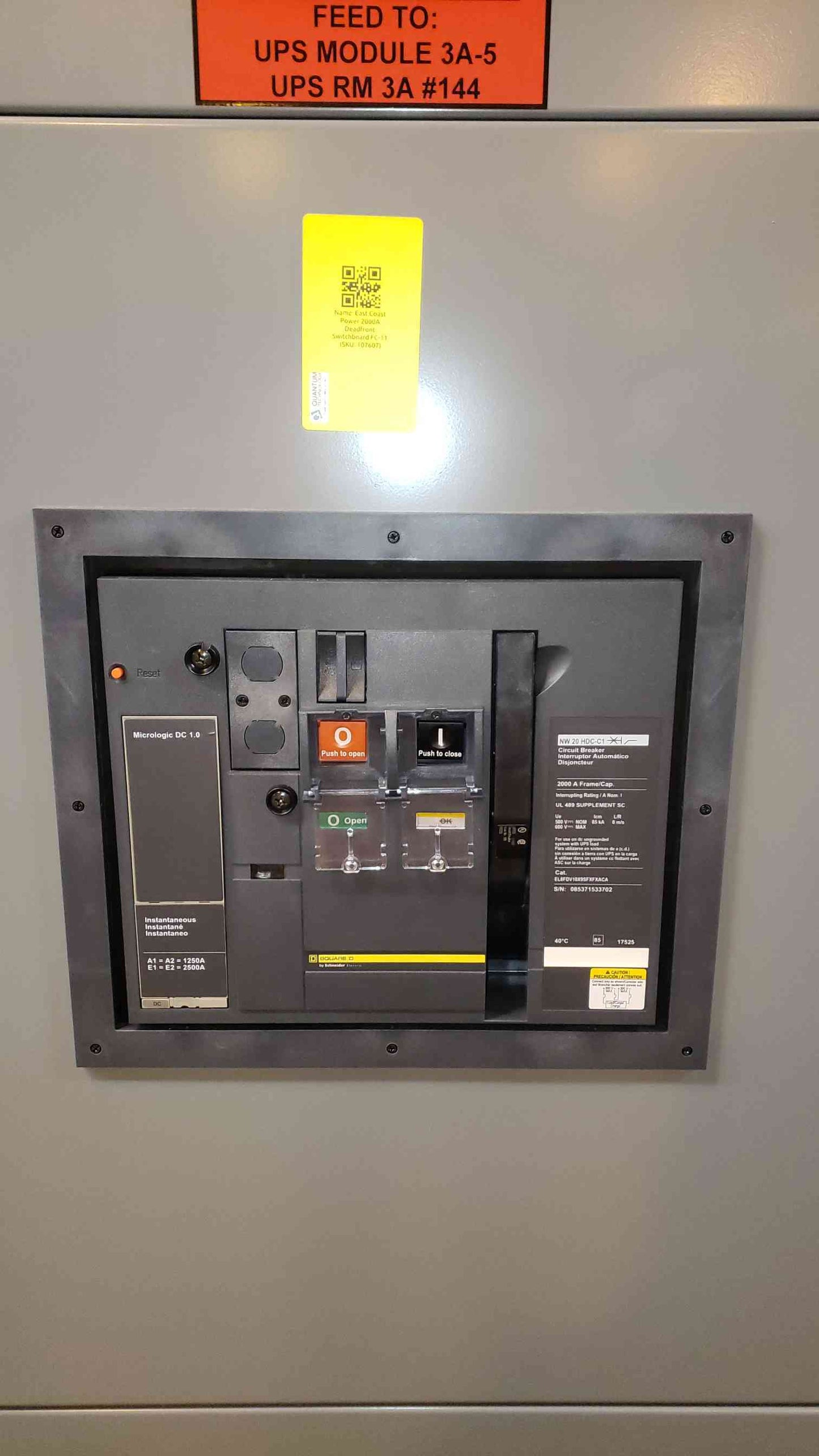 Square D 2000A Disconnect Switchboard NW 20 HDC-C1 GFM (SKU: 107607)