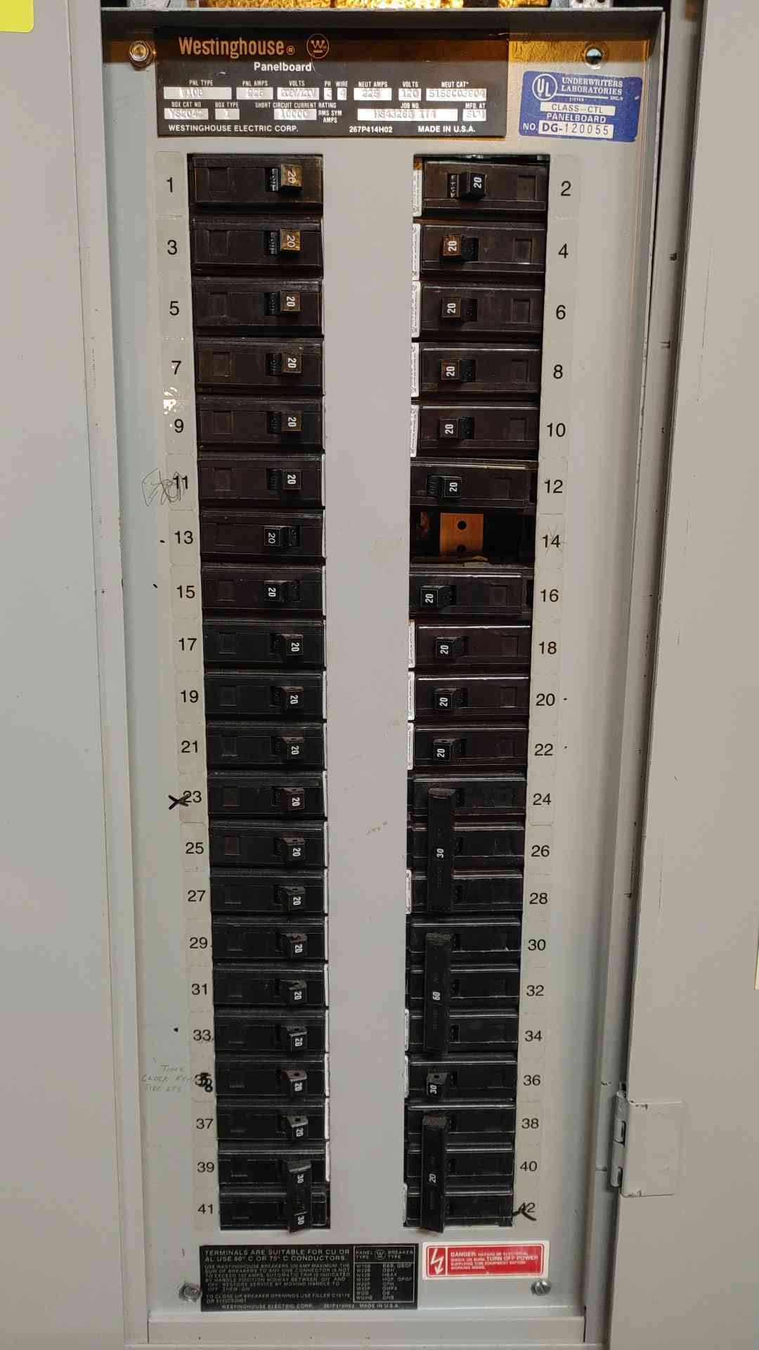 Westinghouse Panelboard 225A 208Y/120VAC 3PH 4W W10B