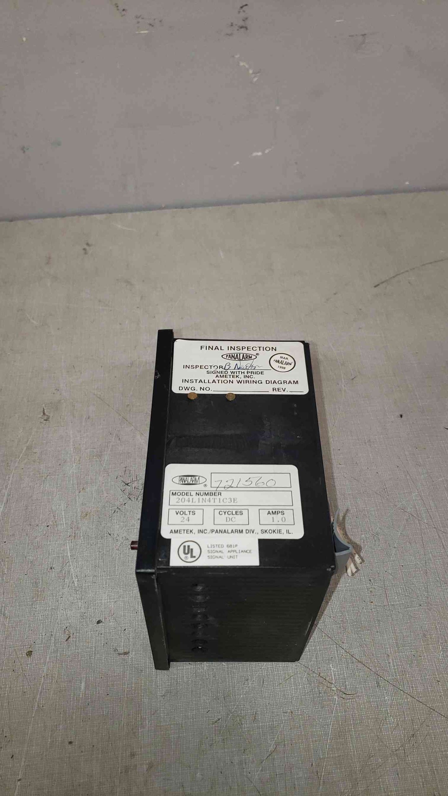 Alert Panel Ametek Signal Box 204L1N4T1C3E (SKU: 107863)