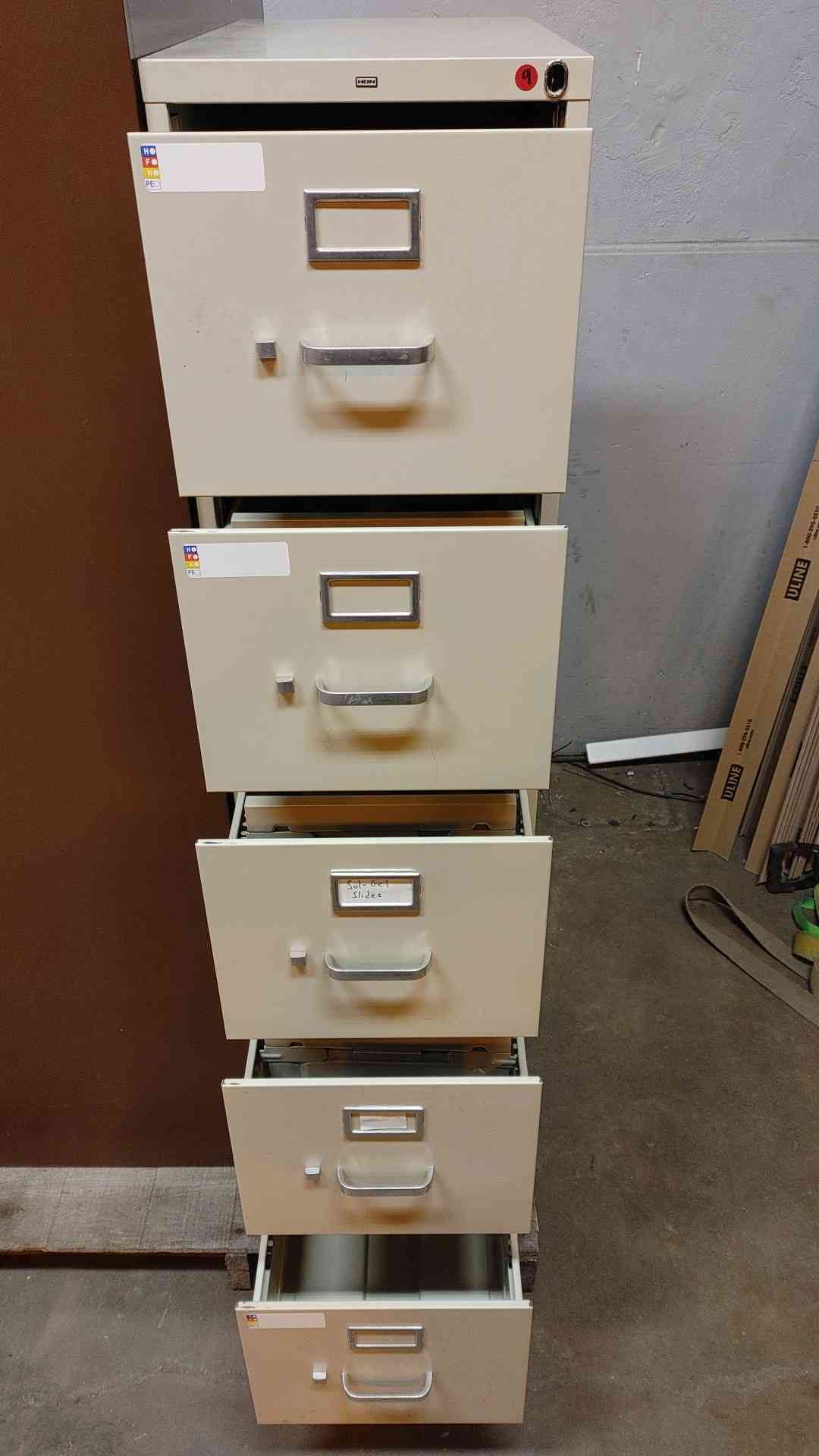 5' Tall Hon 5 Tier Filing Cabinet