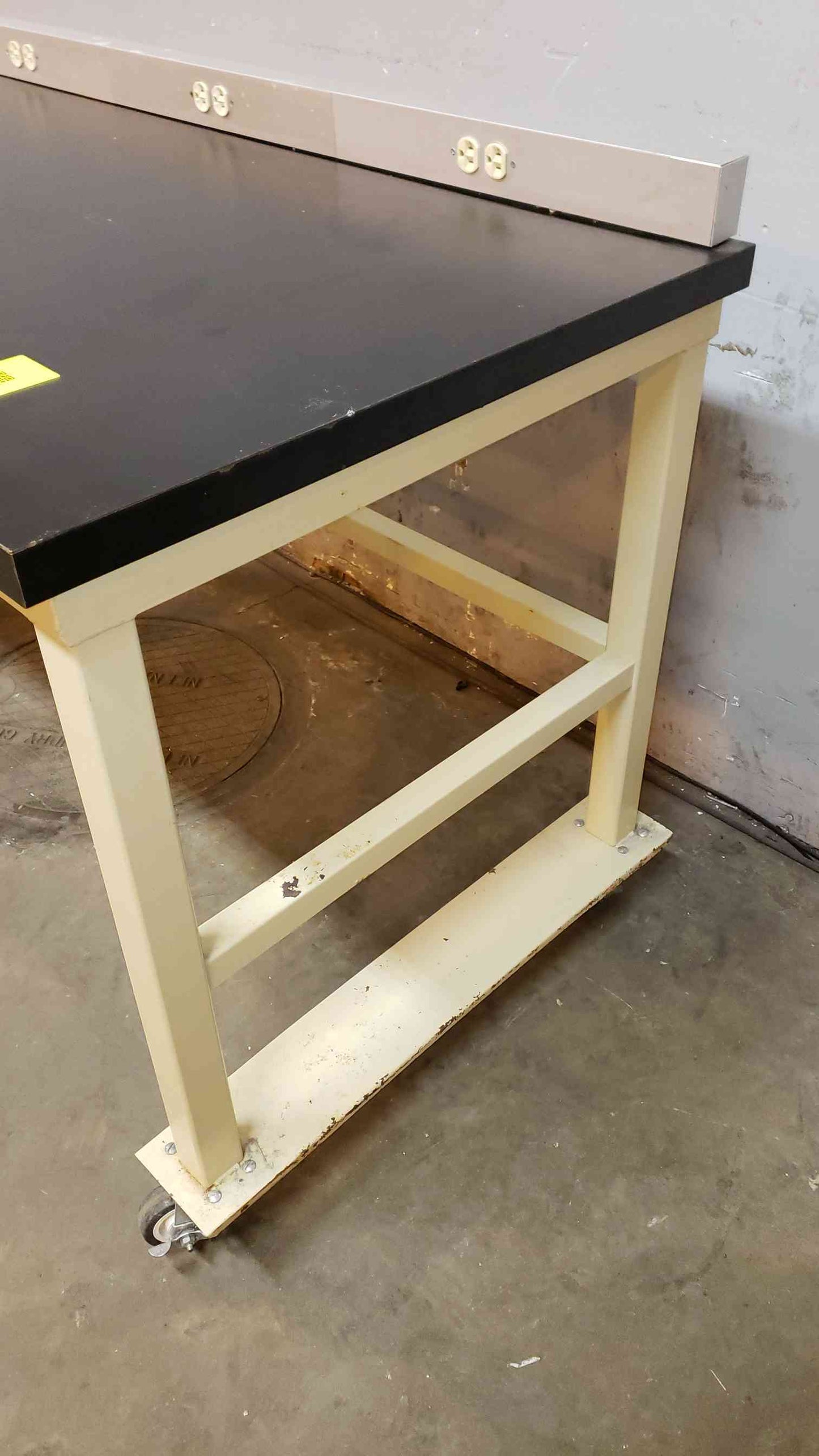 5' Rolling Lab Table W/ PDU Strip Chemical Resistant Epoxy (SKU: 108022)