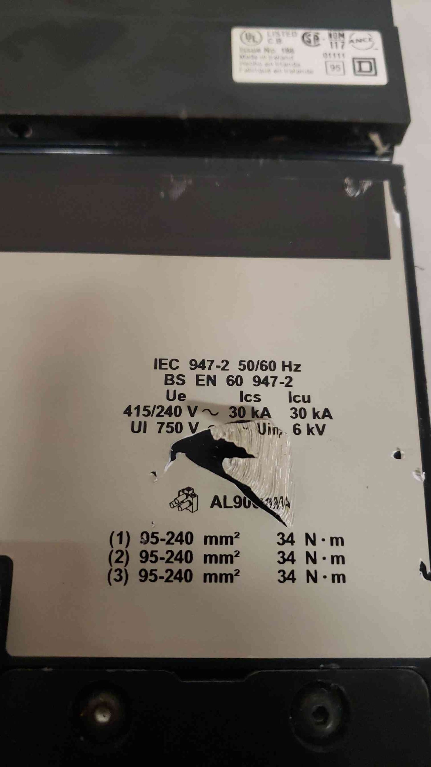 Square D 800A 600V Breaker MA36800 I-Line (SKU: 108148)