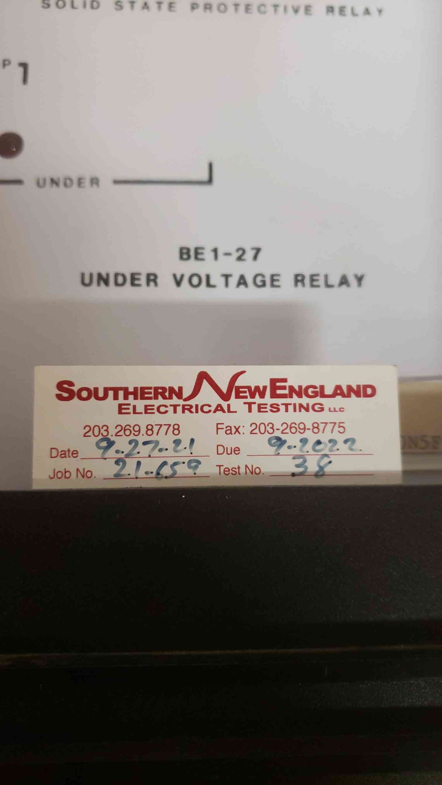 Basler Electric Under Voltage Relay BE1-27 (SKU: 108252)