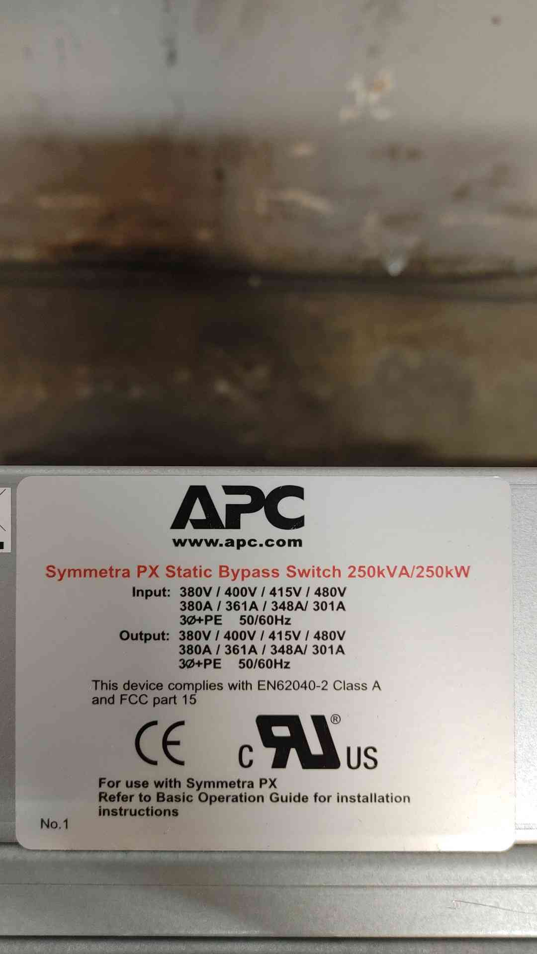 250KVA 250KW APC Symmetra PX Static Bypass Switch 480V QD1442120260 (108744)