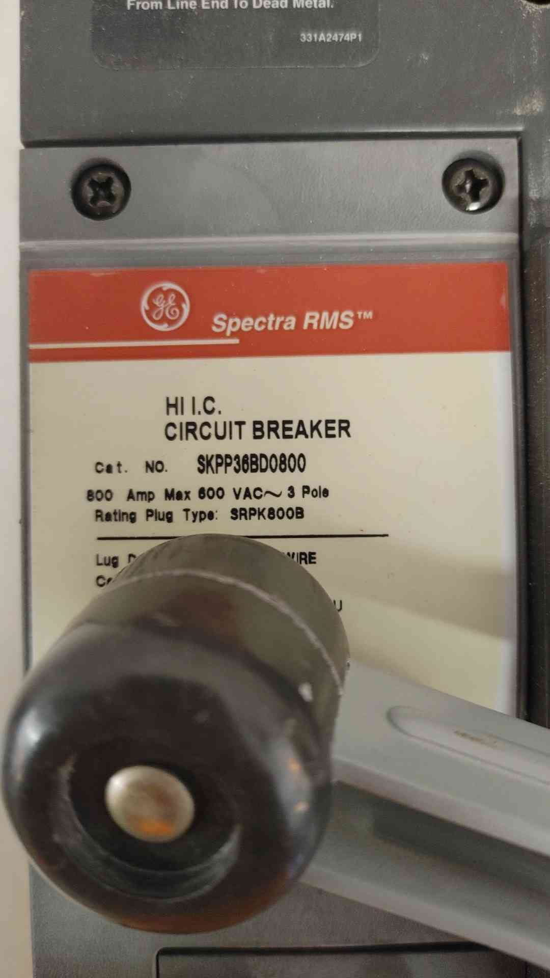 GE Spectra Series 800A 600VAC 3 Pole Breaker SKPP36BD0800 (108996)
