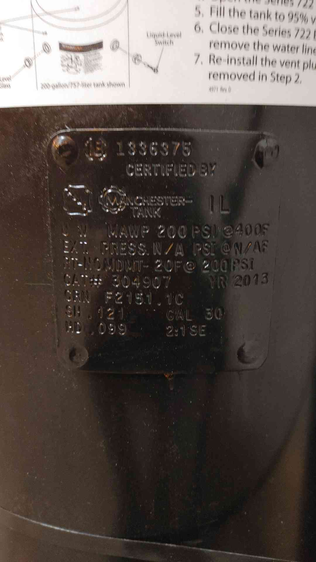 Victaulic Vortex Fire Suppression System 30Gal 304907 (109072)