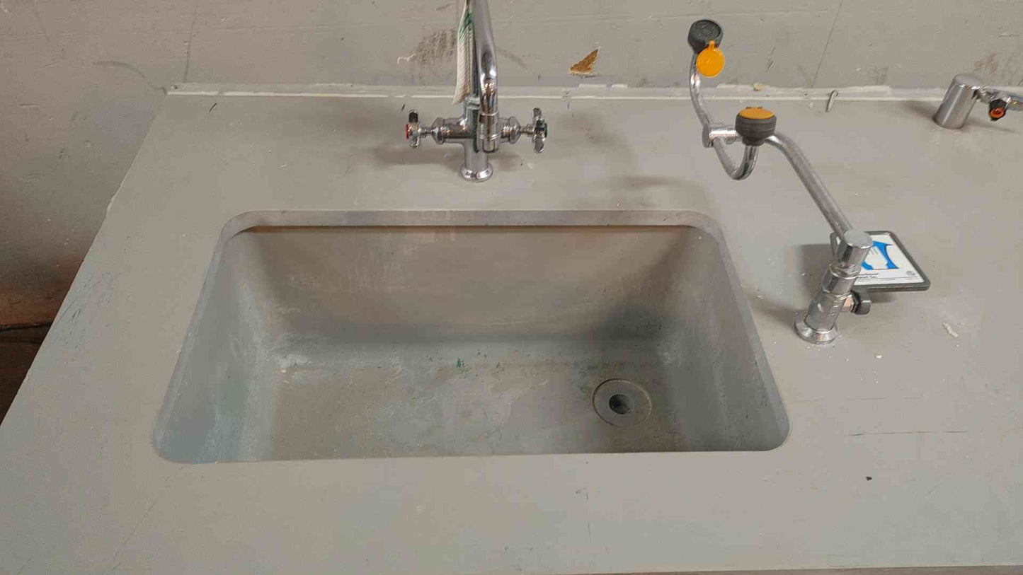7'9" Duralab Sink & Cabinets Combo Drawers Faucet Eyewash Metal Lab Bench Casework (109186)