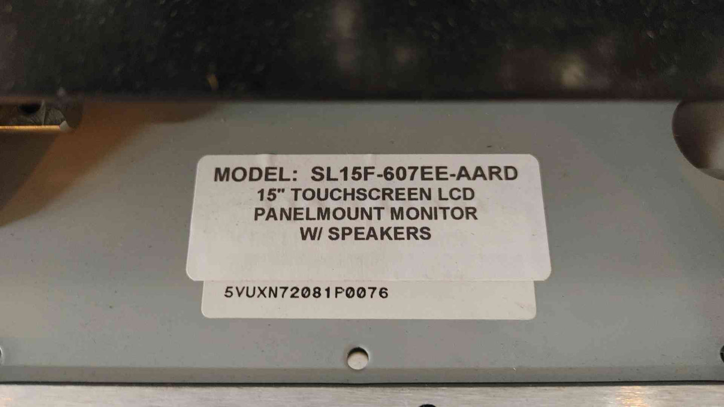 Johnson Controls SL15F-607EE-AARD 15" Touch-screen LCD Panelmount Monitor W/ Speakers (109289)