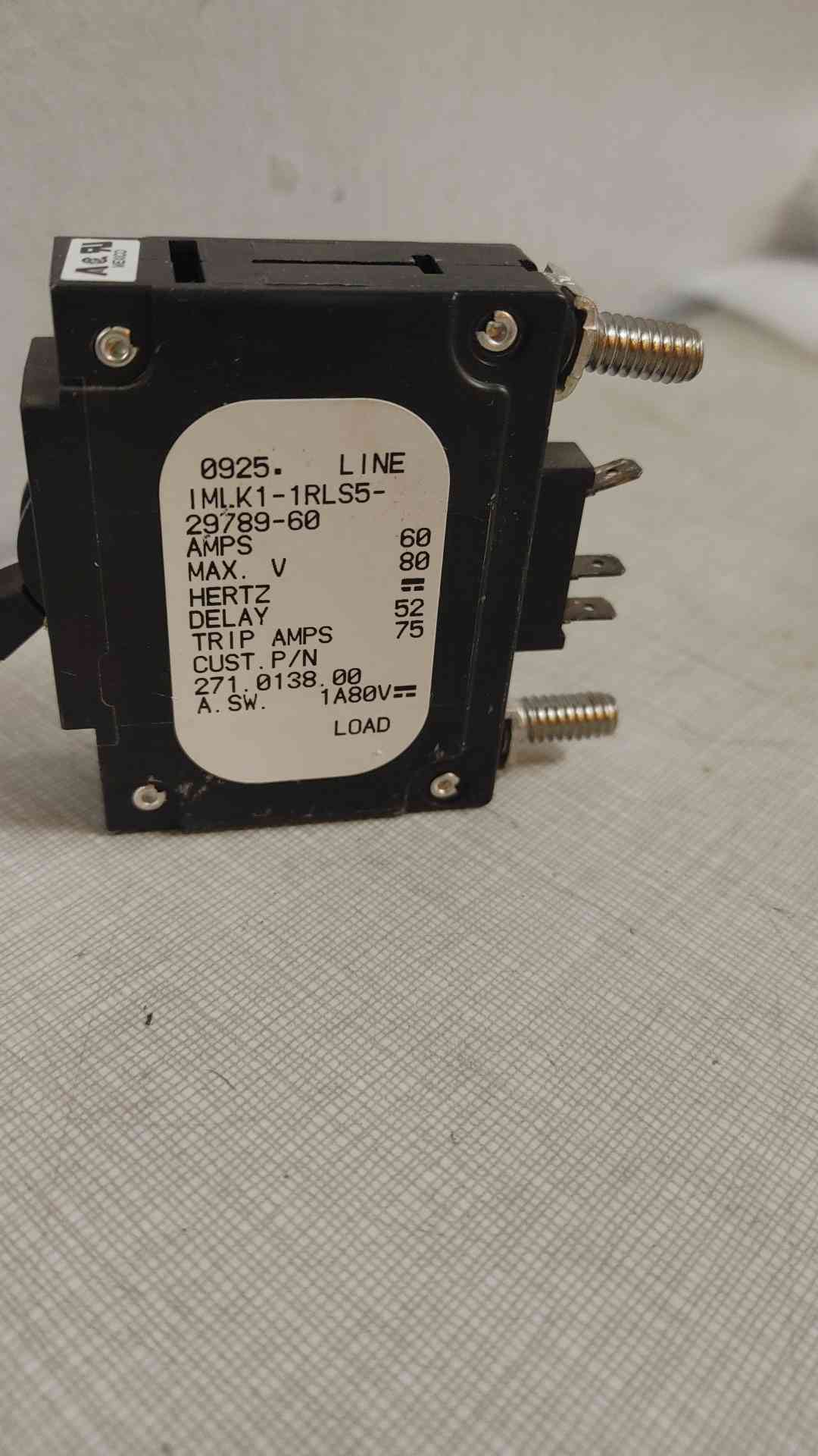 Airpax 60 Amp 1 Pole Circuit Breaker *Pickup Only*