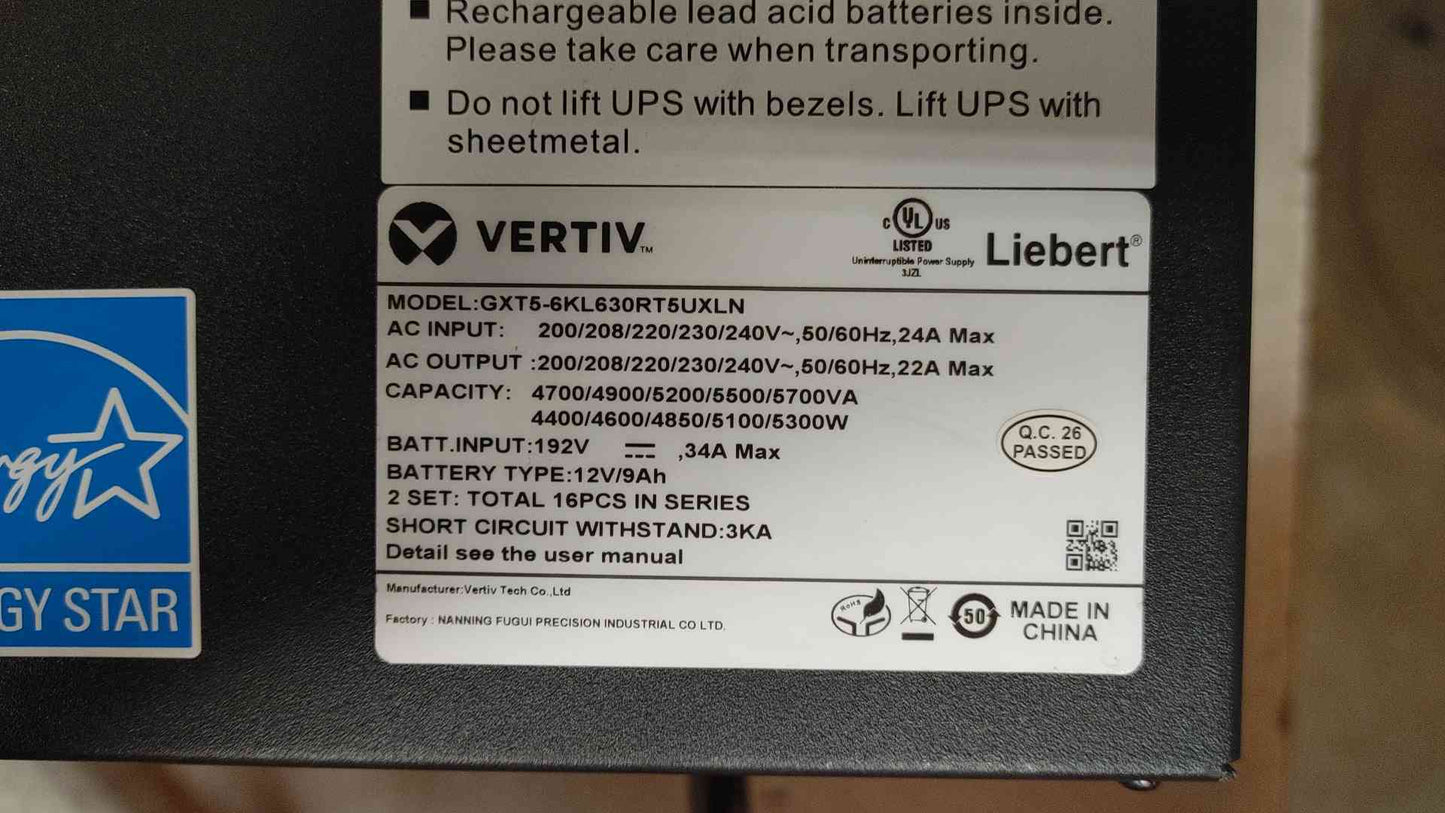Power Guardian: Vertiv Liebert GXT5 6kVA Rackmount UPS System