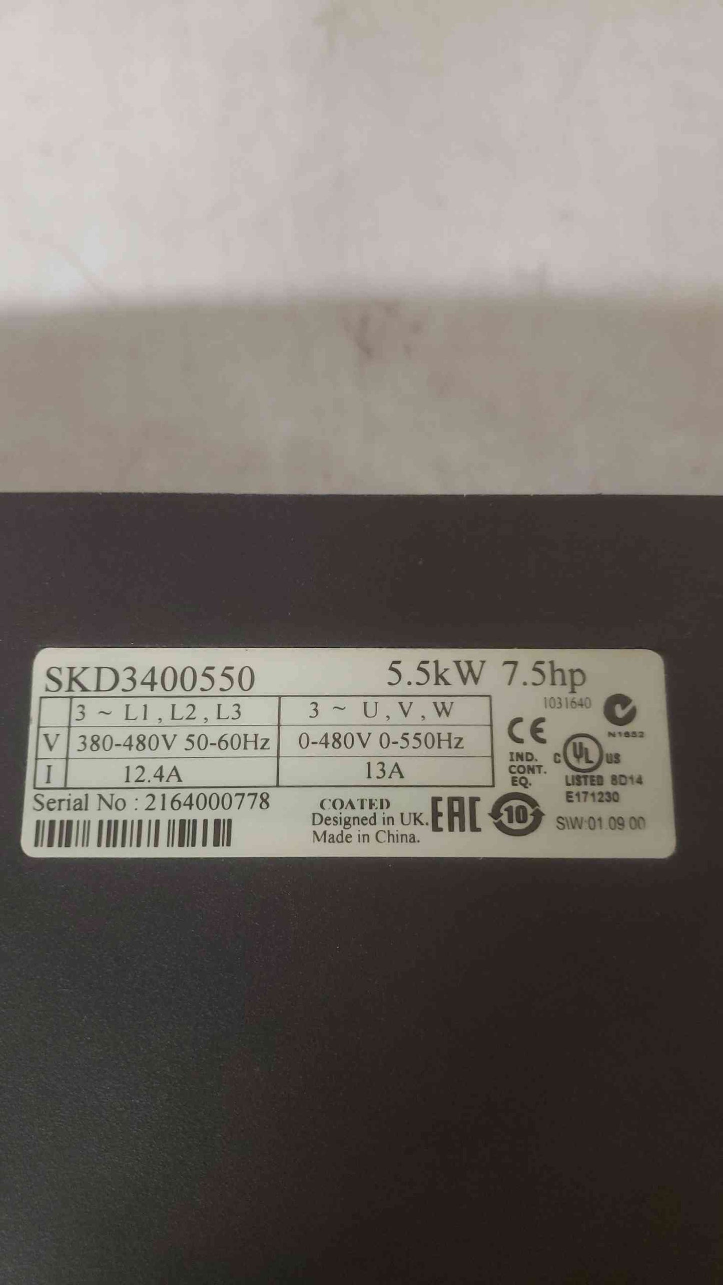 Emerson 7.5HP 5.5kW Command SK SKD3400550 VFD (SKU: 109696)
