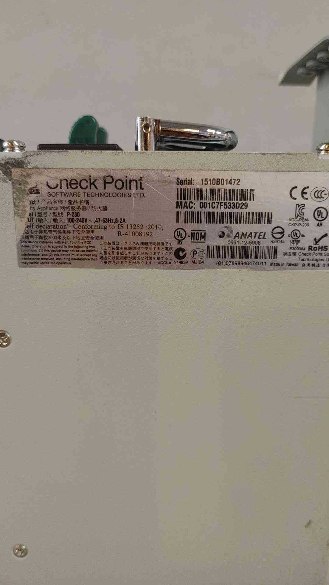 Check Point P-230 Network Firewall Security Appliance(SKU: 110135)