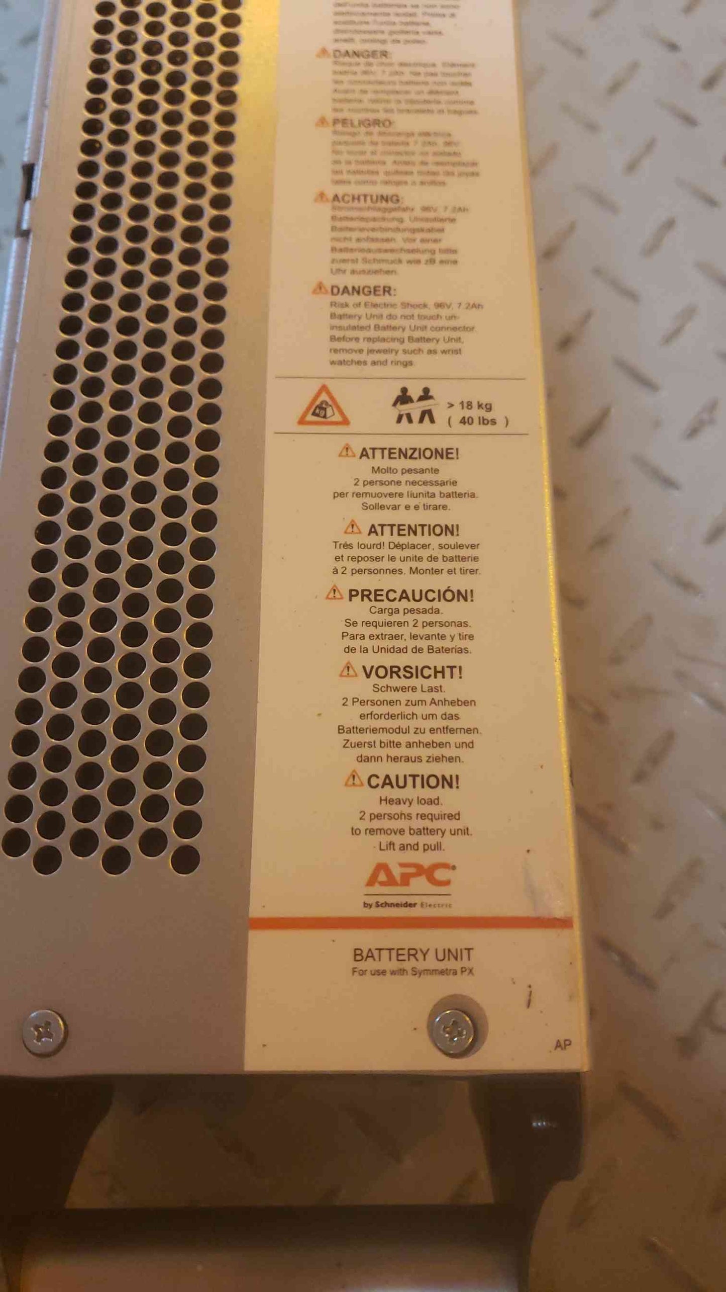 APC BATTERY UNIT- For use with Symmetra PX SYBTU1-PLP (SKU: 110294)