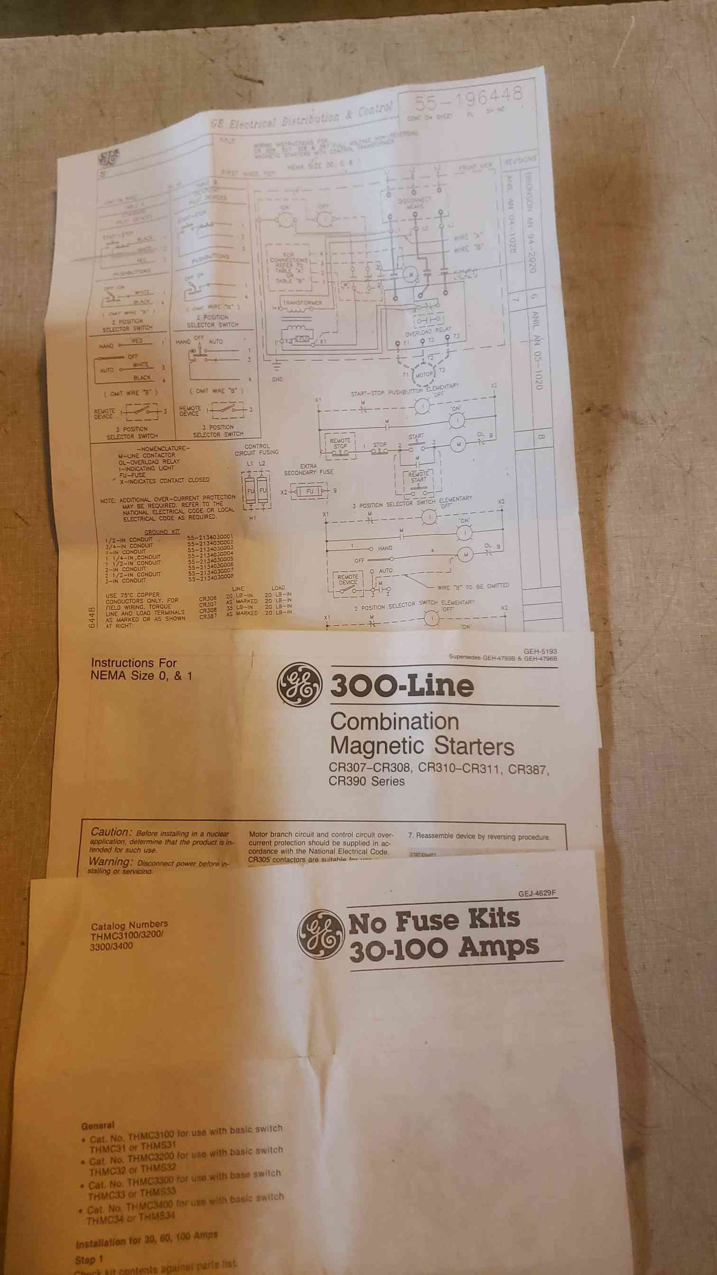 GE 300-Line Full Voltage Non-Reversing Magnetic Starters w/ Control Transformer(SKU: 110295)