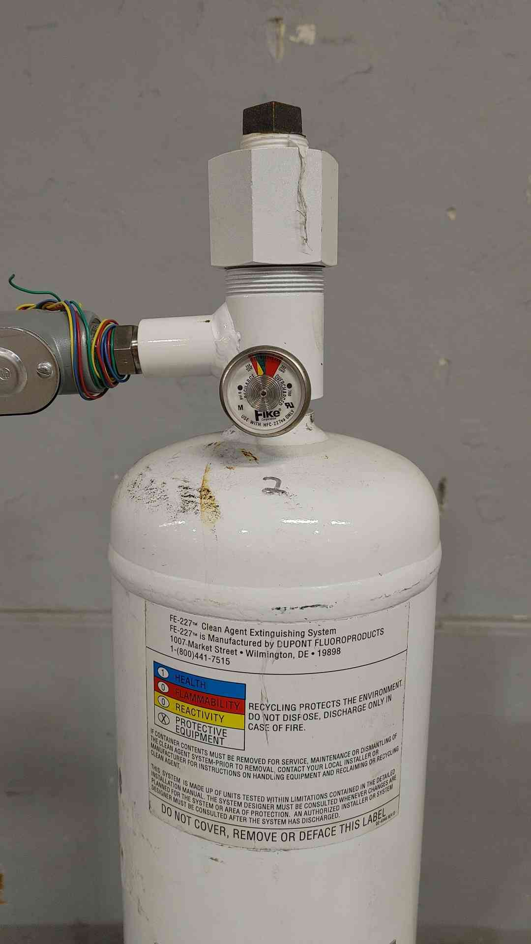 FIKE 25lbs FM-200 Clean Agent Fire Suppression Tank (SKU: 112126)