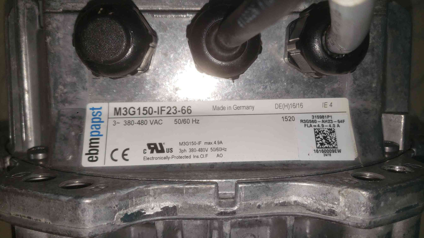 ebm-papst M3G150-IF23-66 EC Motor R3G560-AH23-64F 380-480V HVAC CRAC Fan Blower