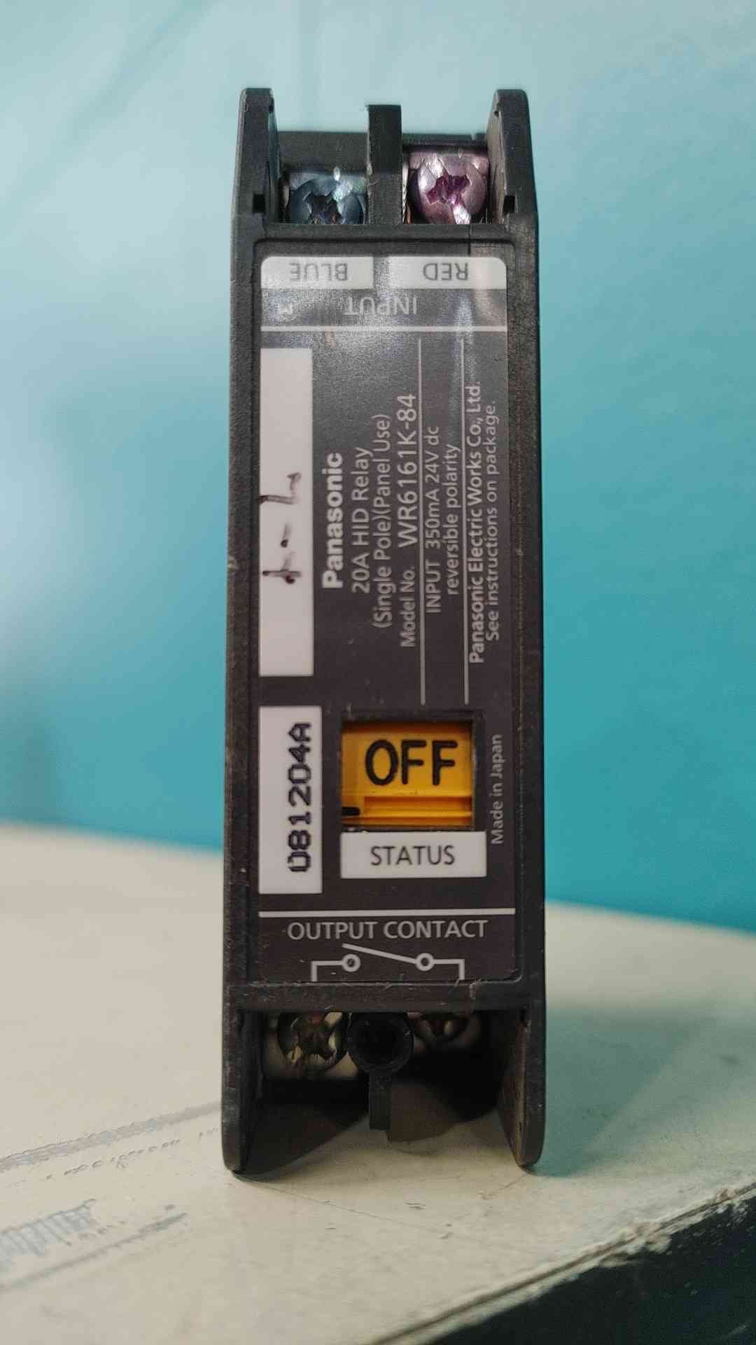 Panasonic WR6161K-84 20A 24VDC HID Lighting Control Relay WR6161K84