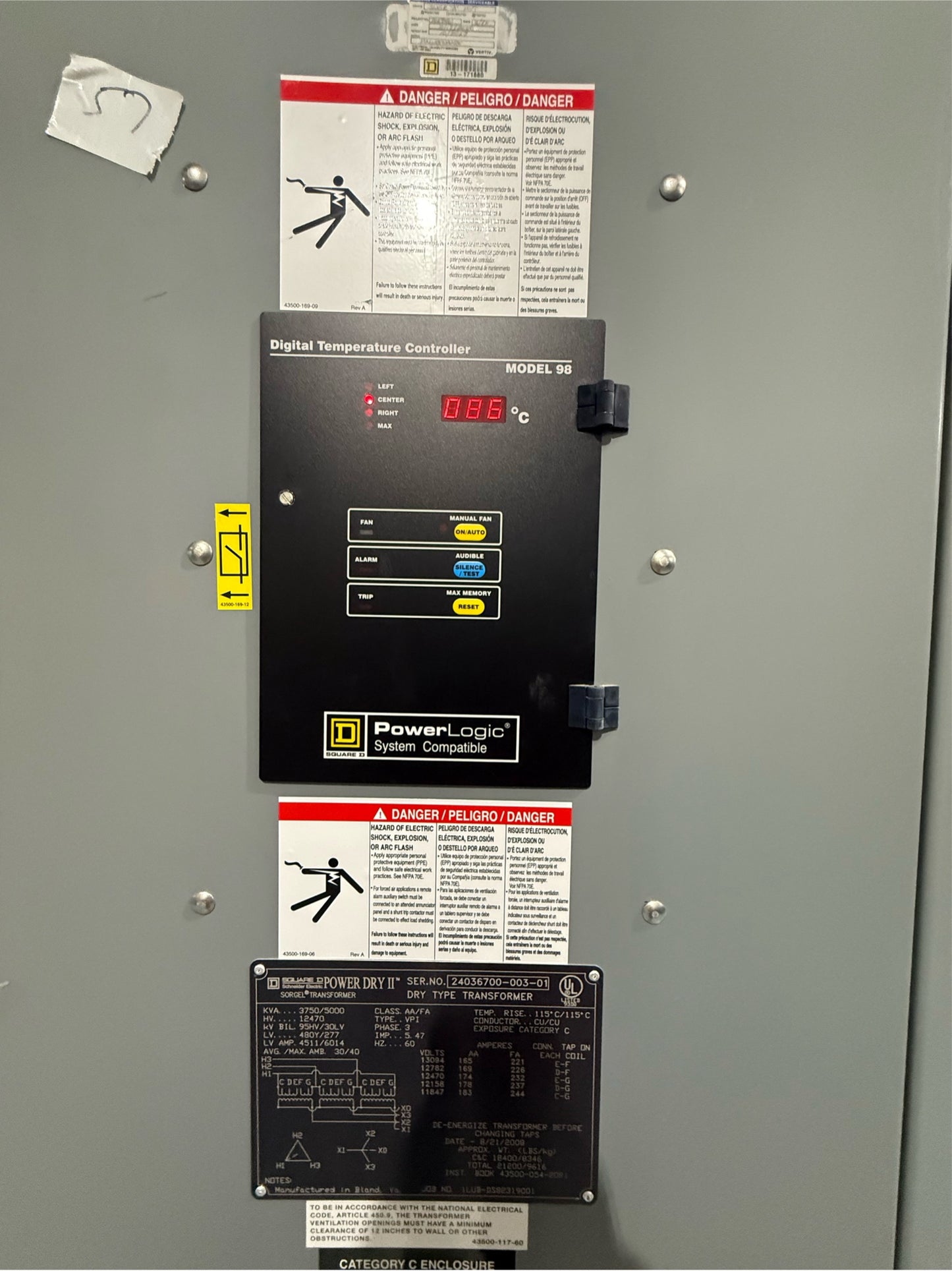 3750/5000KVA Square D PowerDry II Sorgel Transformer 12470V x 480/277v