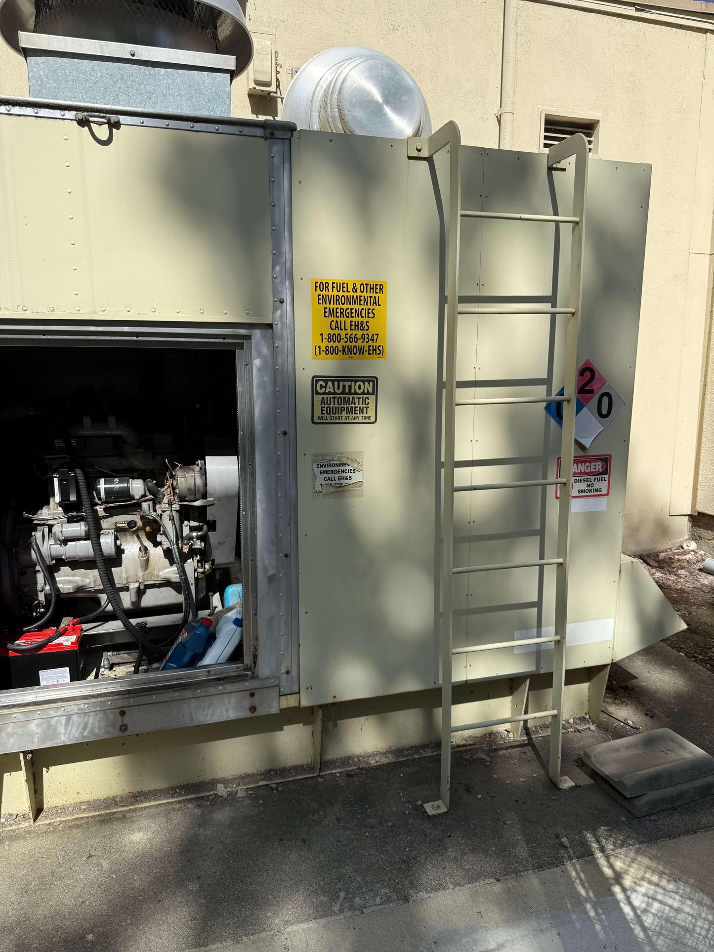 90KW Diesel Generator & ATS John Deere 1312hrs Enclosed TESTED
