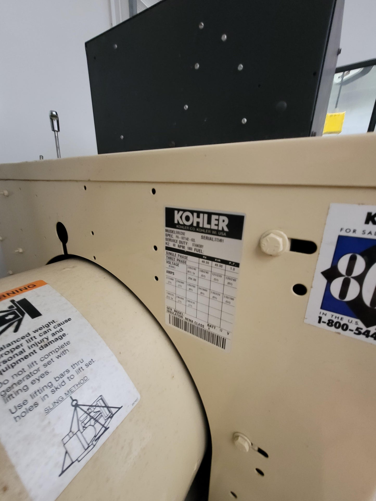 Kohler Ford 50RZ 50kW Standby Generator 49kW Nat Gas LP 1/3 Phase on Trailer