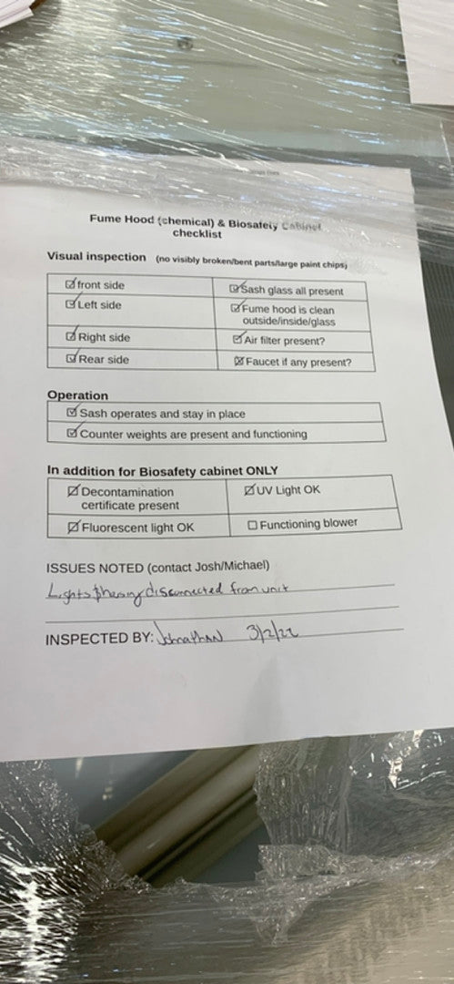 4' Nuaire Laminar Flow Fume Hood NU(S6LLST2325)