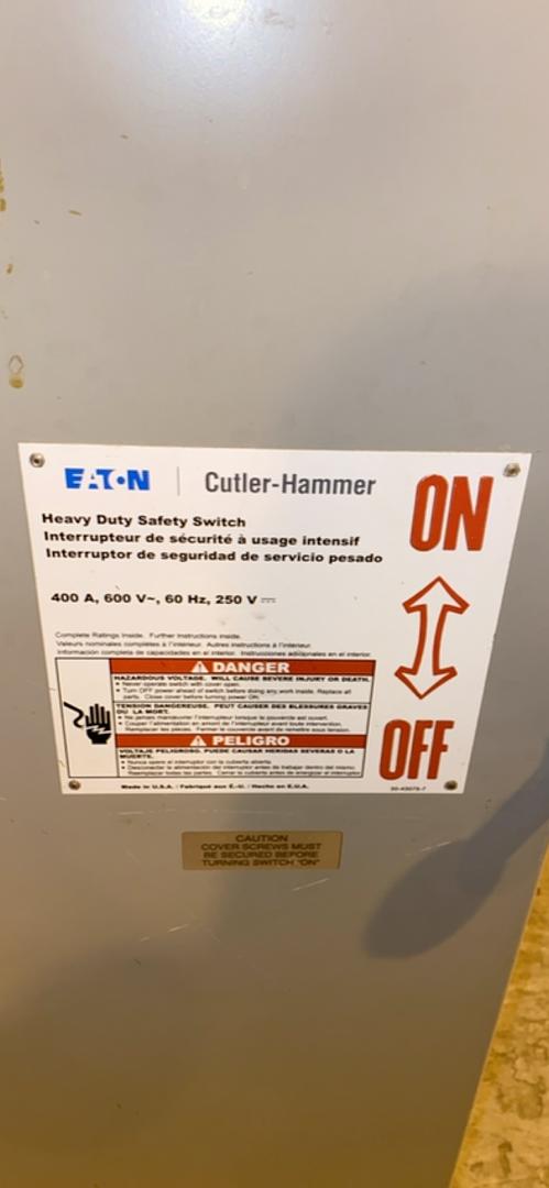 400a 600v 60hz Disconnect EATON Heavy Duty Safety Switch Non Fused (S6LLST3731)