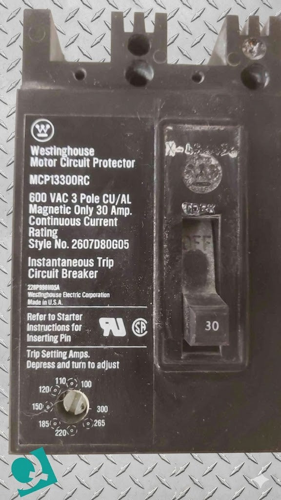 Westinghouse 30A 600VAC 3 Pole Breaker MCP13300RC (SKU: 109594)